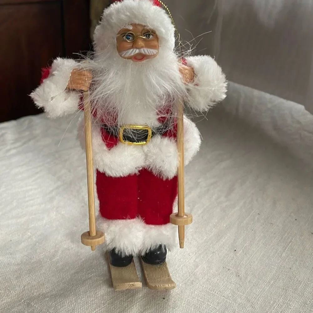 Vintage Santa Clause hanging standing Christmas ornament.